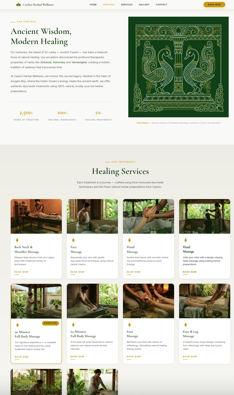 Ceylon Herbal Wellness inner page